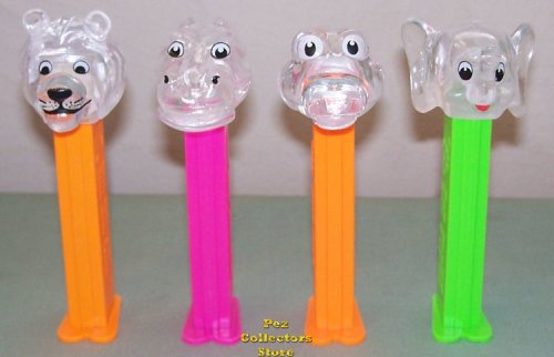 (image for) Colorless Clear Crystal Kooky Zoo Pez Set of 4 Pez Offer 70