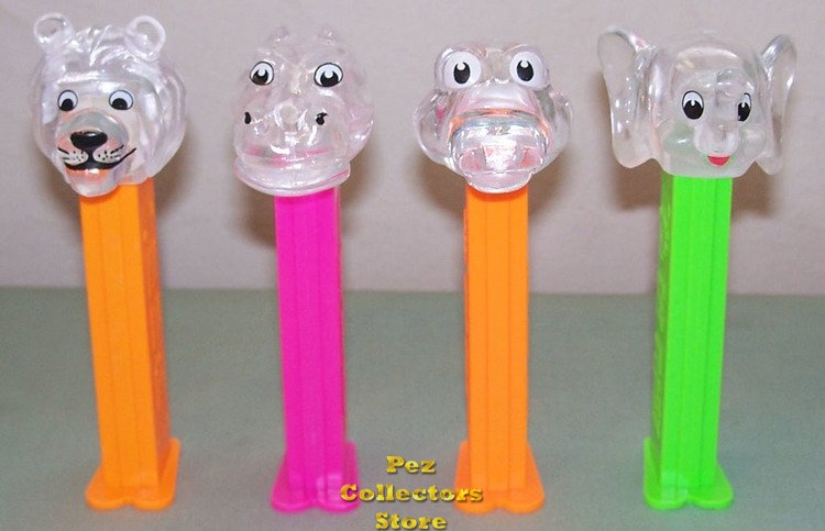 (image for) Colorless Clear Crystal Kooky Zoo Pez Set of 4 Pez Offer 70 - Click Image to Close