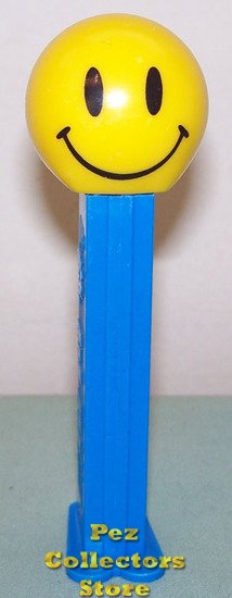 (image for) Smiley Funky Face Pez on Blue Stem Loose - Click Image to Close