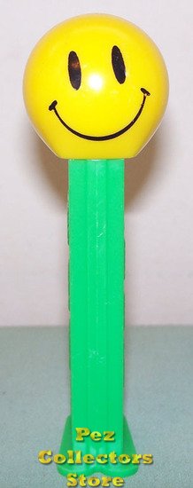 (image for) Smiley Funky Face Pez on Green Stem Loose - Click Image to Close
