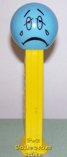 (image for) Sad Funky Face Pez on Yellow Stem Loose - Click Image to Close