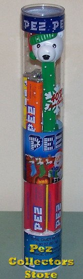 (image for) 2009 Christmas Polar Bear Pez in Holiday Tube - 40% More Candy - Click Image to Close