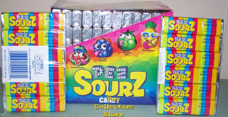 (image for) 6 rolls of Sourz Pez Candy in 12 ct box (72 rolls) Refills - Click Image to Close
