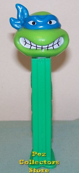 (image for) TMNT Angry Leonardo Blue mask on Green Stem Pez - Click Image to Close