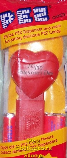 (image for) 1996 Original Happy Valentines Day Heart Pez Red on Red MIB - Click Image to Close