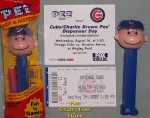 (image for) 2002 Cubs Charlie Brown Pez MIB Commemorative Card and Ticket