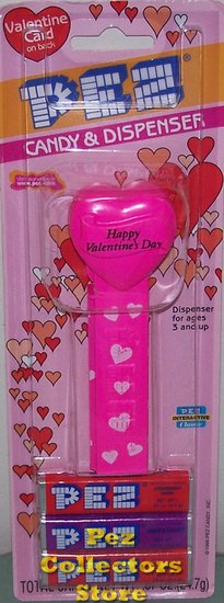 (image for) 2003 HVD Heart Pez Hot Pink printed stem MOC - Click Image to Close