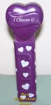 (image for) 2005 I Choose U Heart Pez Purple printed stem Loose