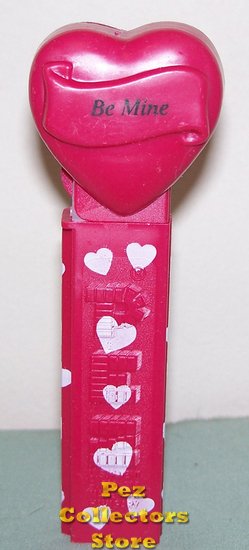 (image for) 2005 Be Mine Heart Pez Maroon printed stem Loose - Click Image to Close