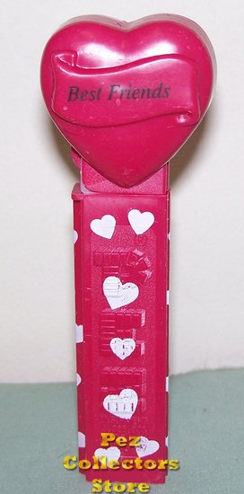 (image for) 2005 Best Friends Heart Pez Maroon printed stem Loose - Click Image to Close