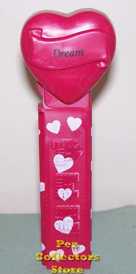 (image for) 2005 Dream Heart Pez Maroon printed stem Loose - Click Image to Close
