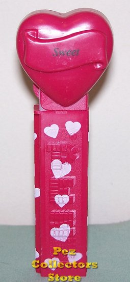 (image for) 2005 Sweet Heart Pez Maroon printed stem Loose - Click Image to Close