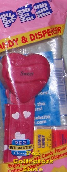 (image for) 2005 Sweet Heart Pez Maroon printed stem MIB - Click Image to Close