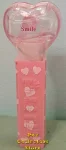 (image for) 2008 Pink Crystal Heart Pez - Red Block Font Smile Loose