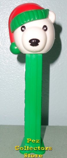 (image for) 2009 Christmas Polar Bear Green and Red Hat Pez Loose - Click Image to Close