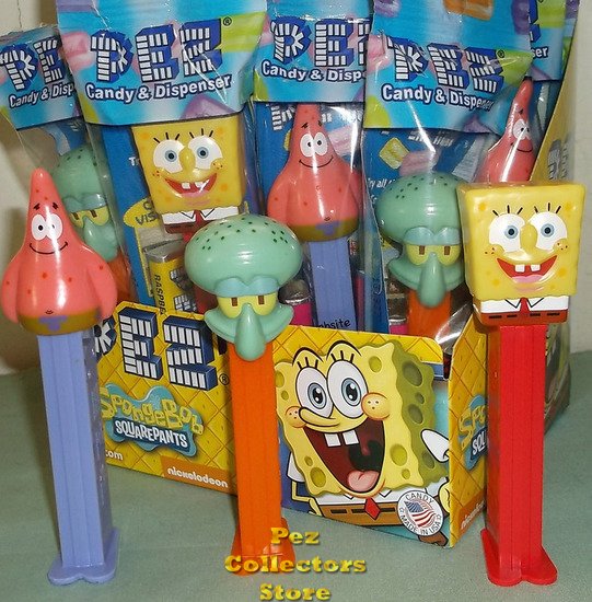 (image for) 2014 SpongeBob Pez Set - SpongeBob, Patrick and Squidward MIB - Click Image to Close