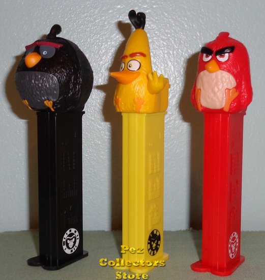 (image for) 2016 Angry Birds Pez Red Bird, Black Bomb, Yellow Chuck - Click Image to Close