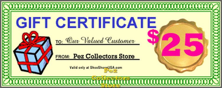 (image for) $25.00 Gift Certificate - Click Image to Close