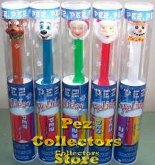 (image for) Set of 5 Christmas Pez in Snowflake 2006 Holiday Tube - Click Image to Close