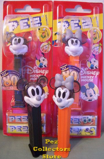 (image for) 80th Anniversary Crystal Mickey and Minnie Ltd. Ed PEZ Pair - Click Image to Close