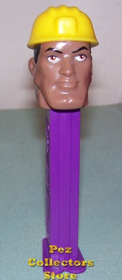 (image for) Black Construction Worker AA Emergency Hero Pez Loose - Click Image to Close