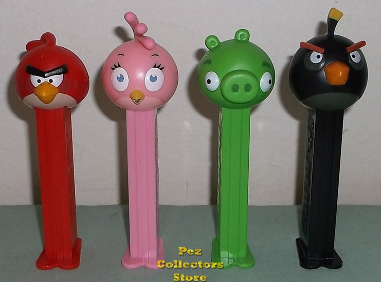 (image for) Original Angry Birds Pez Stella Red Bird Black Bird Green Pig - Click Image to Close
