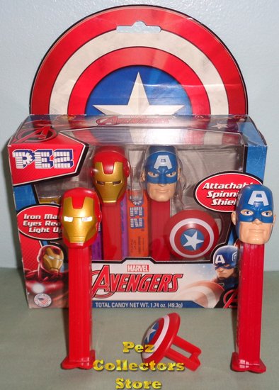 (image for) Avengers Interactive Pez Iron Man and Captain America Twin Pack - Click Image to Close
