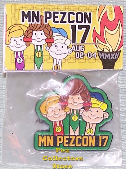 (image for) 2012 MN PezCon 17th Convention Lapel Pin Green Background - Click Image to Close