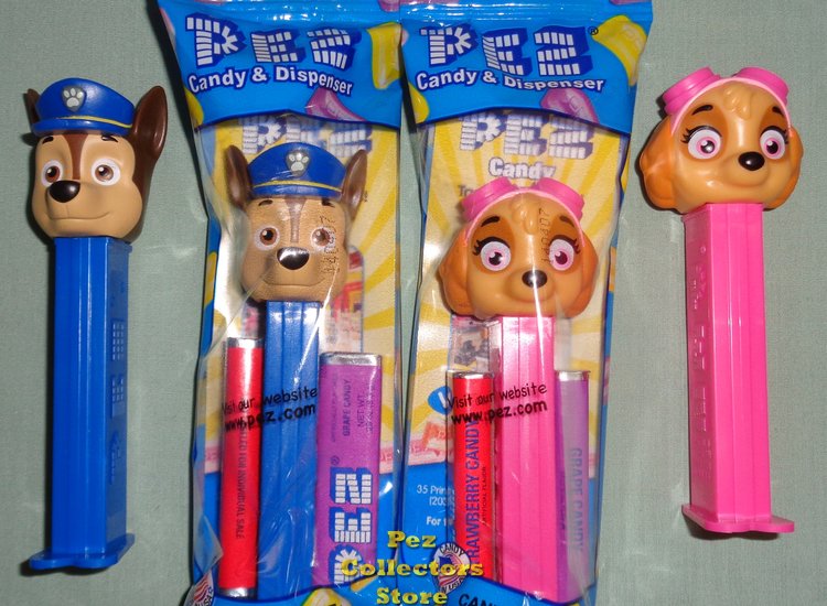 (image for) Chase and Skye Paw Patrol Pez MIB - Click Image to Close