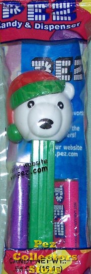 (image for) 2009 Christmas Polar Bear Green and Red Hat Pez MIB - Click Image to Close