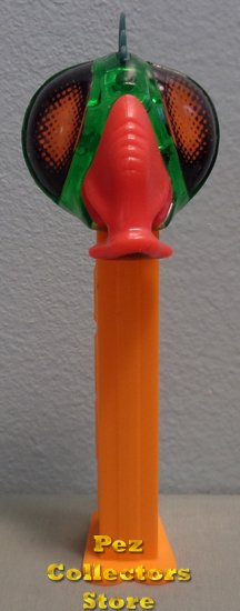 (image for) Crystal Fly - Green Crystal Pez on Orange Stem Loose - Click Image to Close