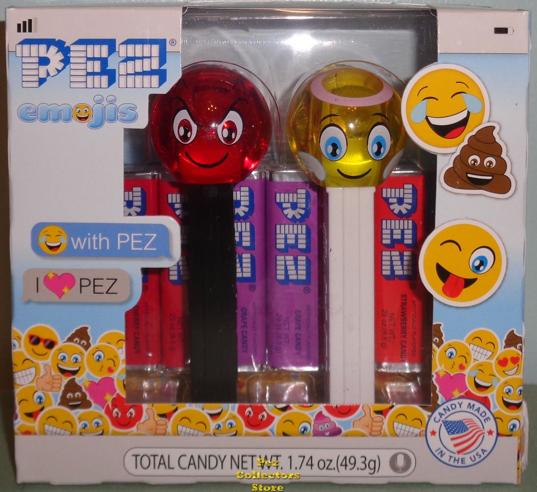 (image for) Revised Crystal Angel and Devilish Emoji Pez Twin Pack - Click Image to Close
