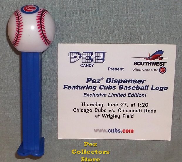 (image for) 2002 Chicago Cubs Baseball Pez with Commemorative Card - Click Image to Close