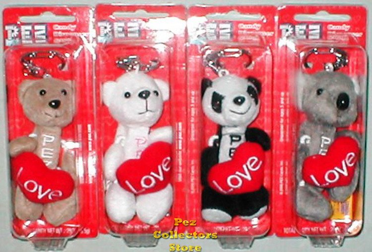 (image for) 2007 Cuddle Cubs Set of 4 Plush LOVE Pez Petz - Click Image to Close