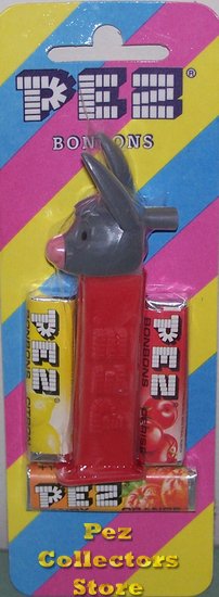 (image for) Donkey Pez MMM on Red Stem Mint on European Striped Card - Click Image to Close