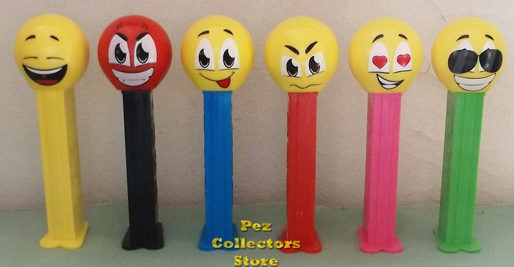 (image for) Australian Emoticon Pez Set of 6 Loose - Click Image to Close