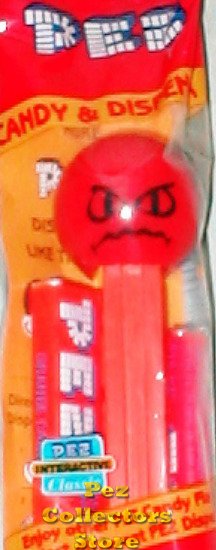 (image for) Angry Funky Face Pez on Orange Stem MIP - Click Image to Close
