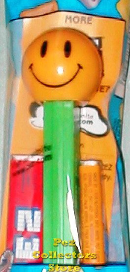 (image for) Smiley Funky Face Pez on Green Stem MIP - Click Image to Close