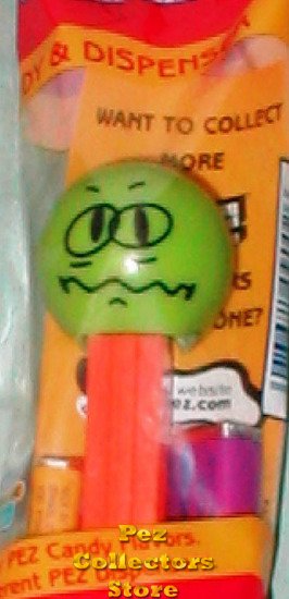 (image for) Worried Funky Face Pez on Orange Stem MIP - Click Image to Close