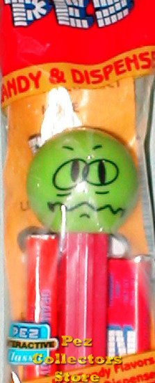 (image for) Worried Funky Face Pez on Red Stem MIP - Click Image to Close