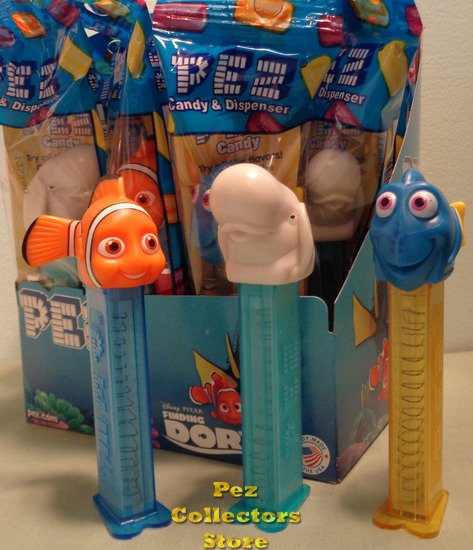 (image for) Finding Dory Nemo and Bailey Pez set with Colored Clear Stems - Click Image to Close