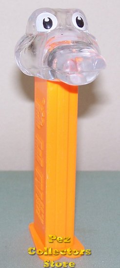 (image for) Kooky Zoo Clear Colorless Crystal Gator Pez on Orange Stem - Click Image to Close