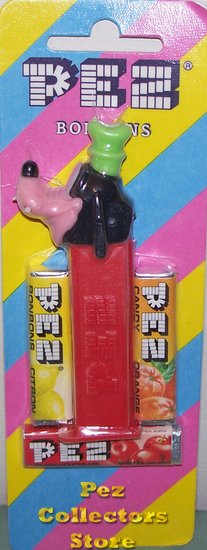 (image for) Multipiece Goofy Pez on Red Stem on Euro Striped Card - Click Image to Close