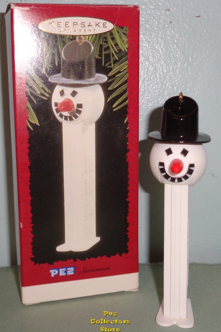 (image for) Hallmark Keepsake Snowman Pez Ornament 1996 MIB - Click Image to Close
