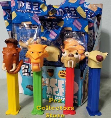 (image for) Ice Age 2 Sid, Diego, Manny and Scrat Pez MIB - Click Image to Close