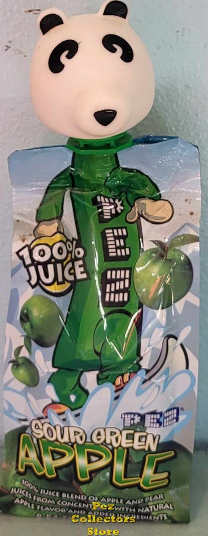 (image for) Panda Pez Topper on a Sour Green Apple Juice Box - Click Image to Close