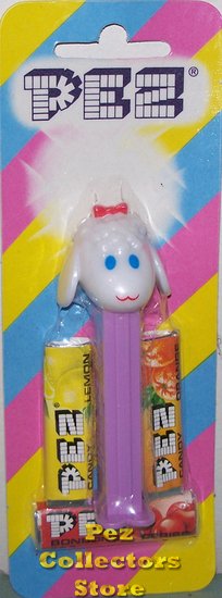 (image for) European Lamb B with no Pupils Pez, Lavender stem, Halo Card - Click Image to Close