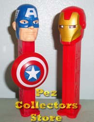 (image for) Avengers Interactive Pez Iron Man and Captain America Loose - Click Image to Close