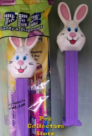 (image for) 2018 Mr Bunny on Purple Stem Easter Pez MIB - Click Image to Close