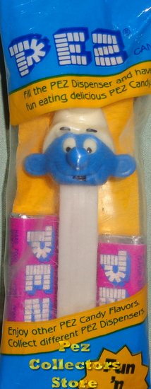 (image for) NF Smurf A Pez with Tongue on White 3.9 Austria Stem MIB - Click Image to Close